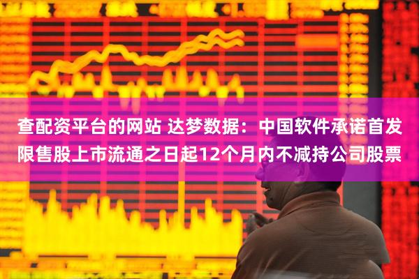 查配资平台的网站 达梦数据：中国软件承诺首发限售股上市流通之日起12个月内不减持公司股票
